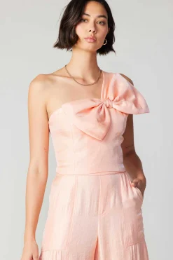 Current Air Pastel Bowtie Top APRICOT Best