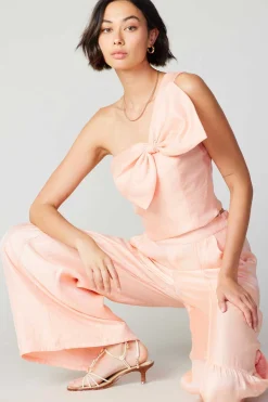 Current Air Pastel Bowtie Top APRICOT Best