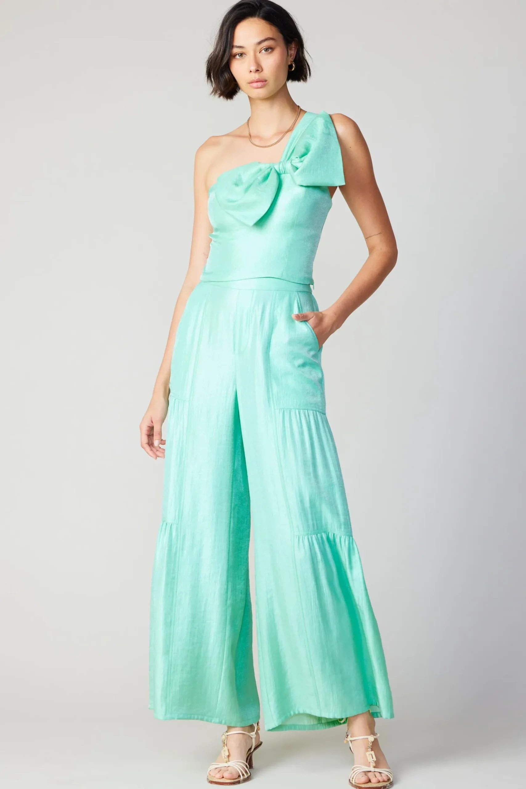 Current Air Pastel Bowtie Top MINT Fashion