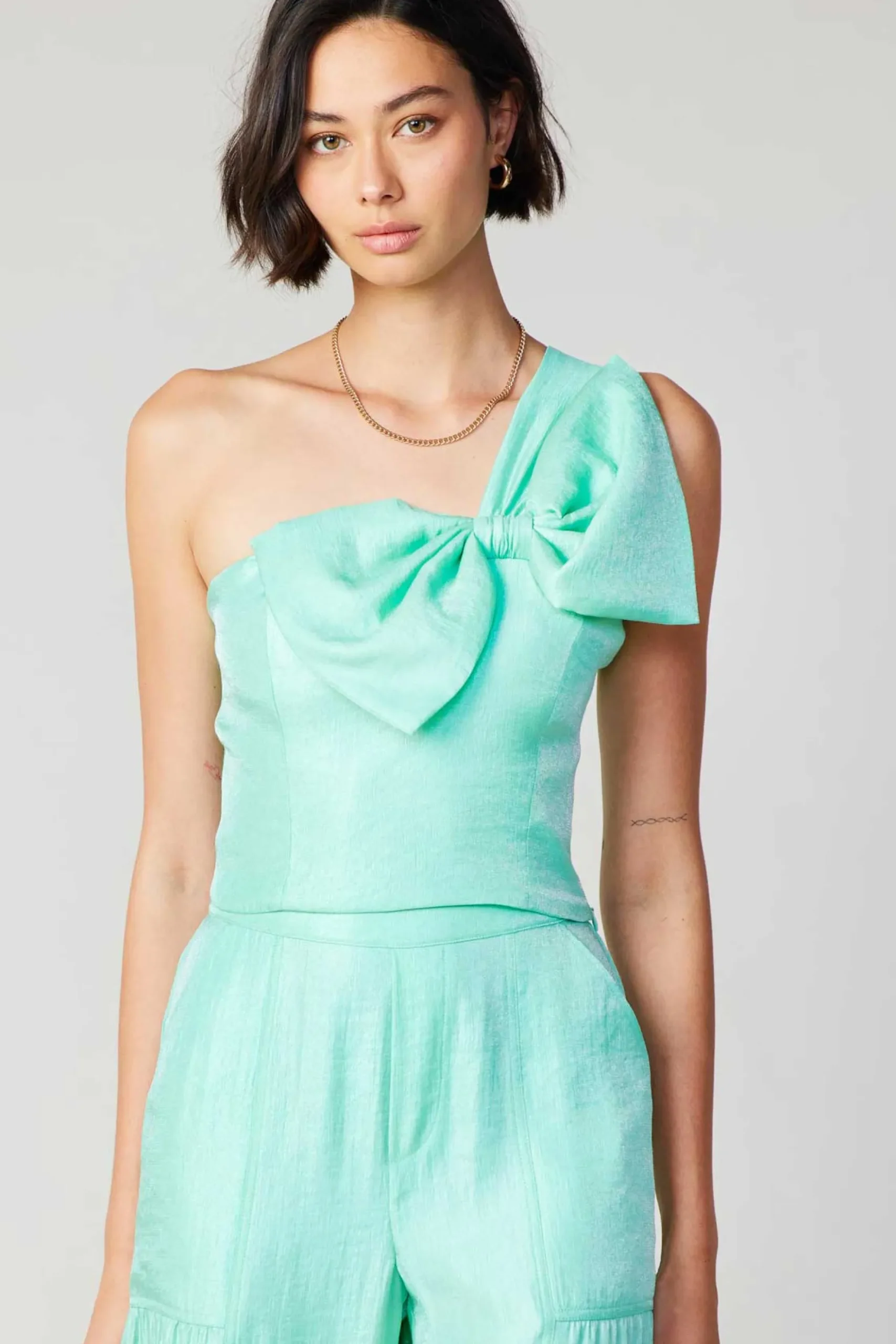 Current Air Pastel Bowtie Top MINT Fashion