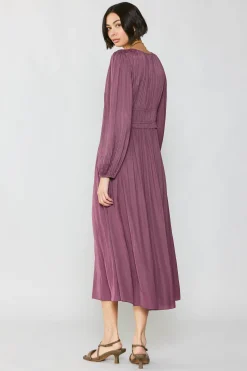 Current Air Petite - Sidonie Pleated Maxi Dress DUSTYPLUMPETITE Hot