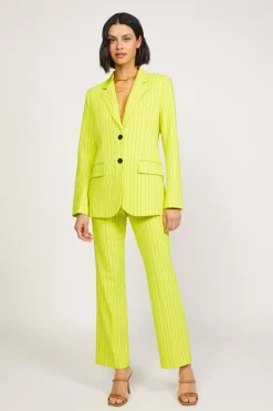 Current Air Pinstriped Bootcut Pant NEONYELLOW New