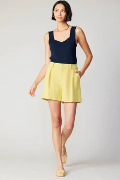 Current Air Pintucked Shorts LEMON Best