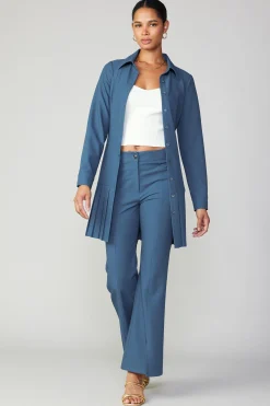 Current Air Pintucked Split Hem Pant AEGEANBLUE Discount