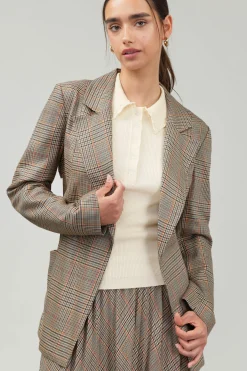 Current Air Plaid Layered Jacket CAMELMLT Hot