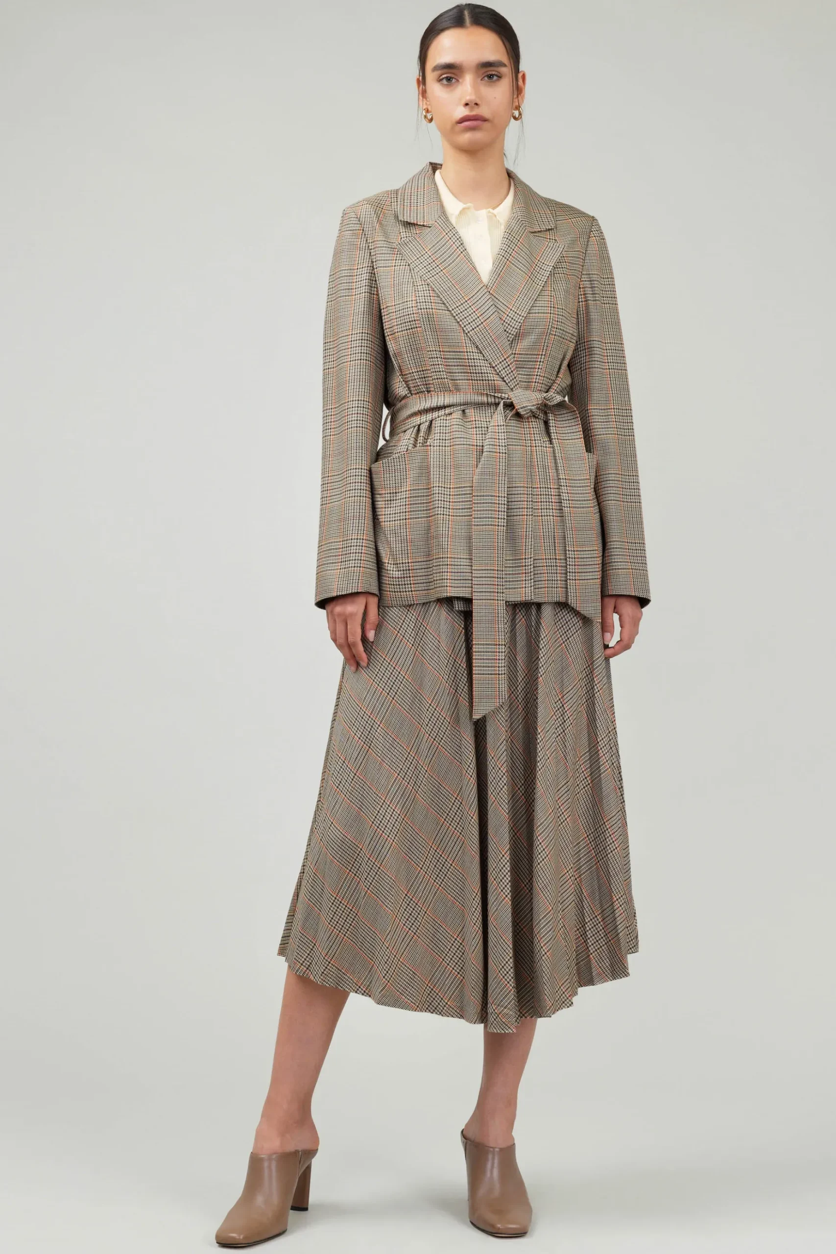 Current Air Plaid Layered Jacket CAMELMLT Hot