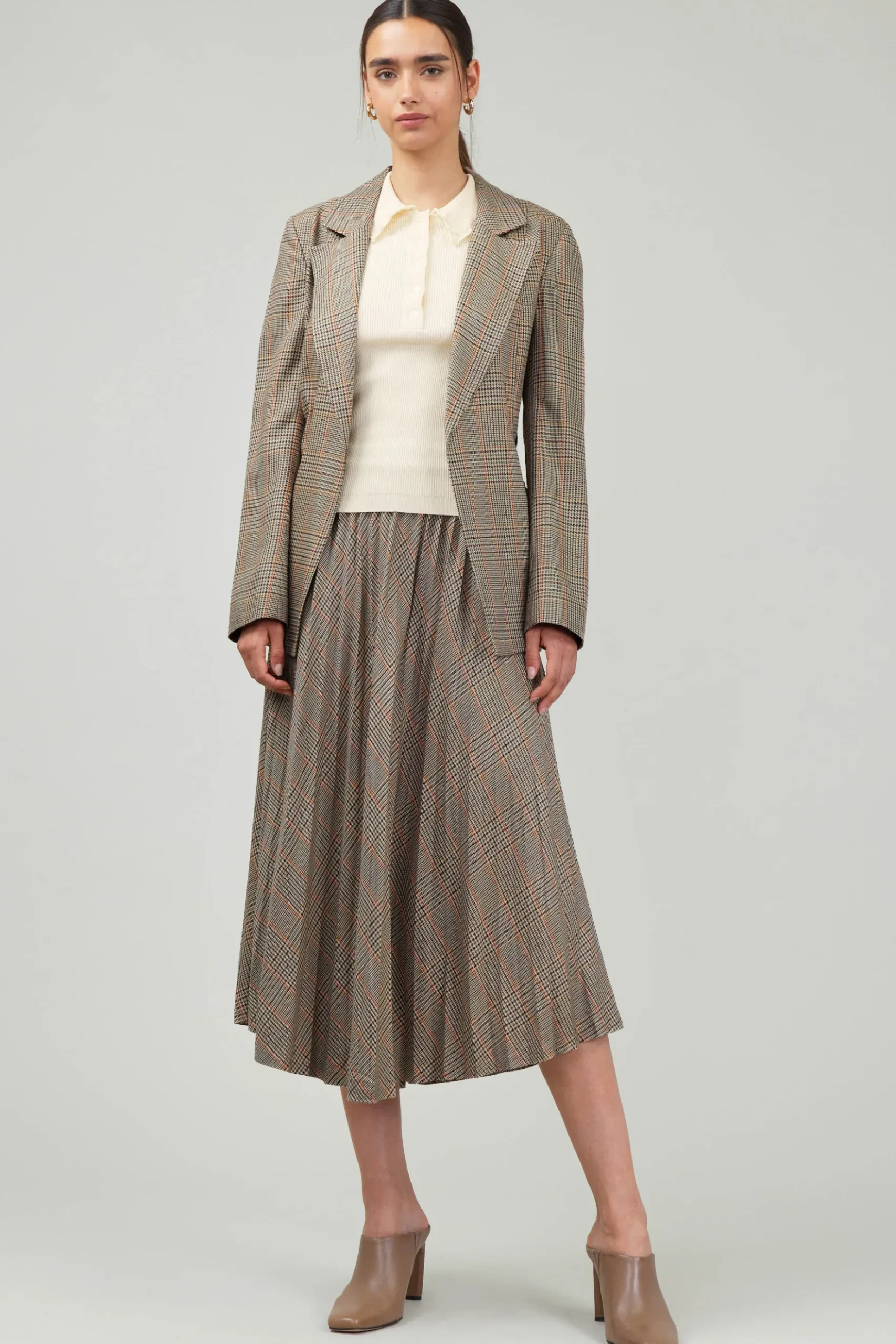Current Air Plaid Layered Jacket CAMELMLT Hot