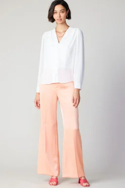 Current Air Pleat Detail Buttondown Shirt WHITE Fashion