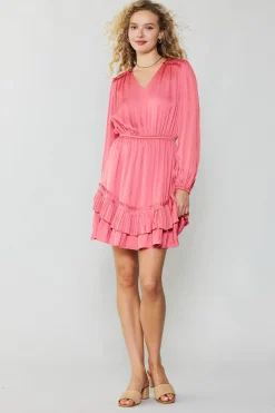 Current Air Pleat Detail Tiered Mini Dress BRINKPINK Fashion