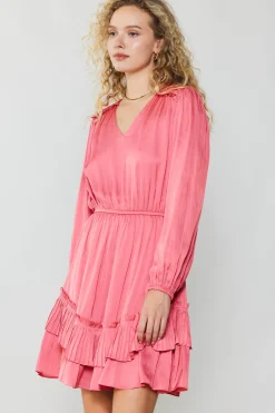 Current Air Pleat Detail Tiered Mini Dress BRINKPINK Fashion