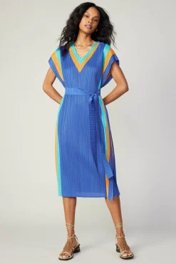 Current Air Pleated Border Kaftan Dress BLUE Sale