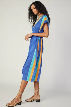 Current Air Pleated Border Kaftan Dress BLUE Sale