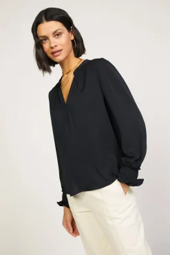 Current Air Pleated Cuff Blouse BLACK Sale
