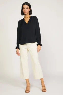 Current Air Pleated Cuff Blouse BLACK Sale
