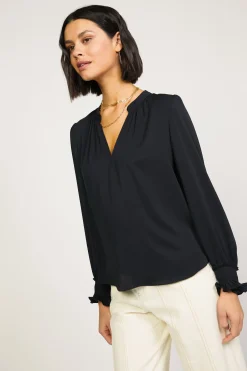 Current Air Pleated Cuff Blouse BLACK Sale