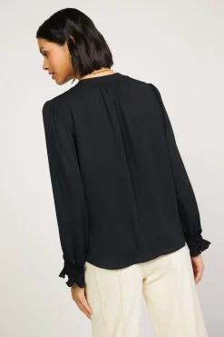 Current Air Pleated Cuff Blouse BLACK Sale