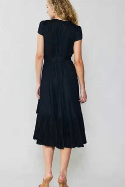Current Air Pleated Midi Dress BLACK New
