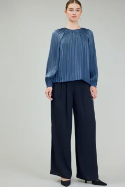 Current Air Pleated Shimmery Blouse MIDNIGHTBLUE Hot
