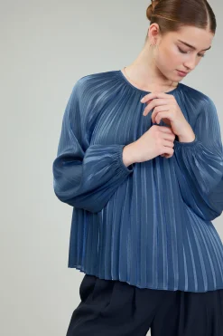 Current Air Pleated Shimmery Blouse MIDNIGHTBLUE Hot