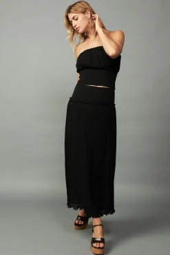 Current Air Pleated Tube Top BLACK Clearance