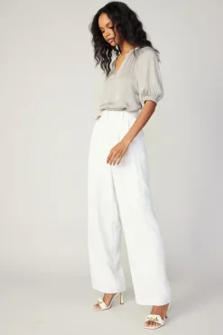 Current Air Pleated Wide Leg Pants WHITE Online