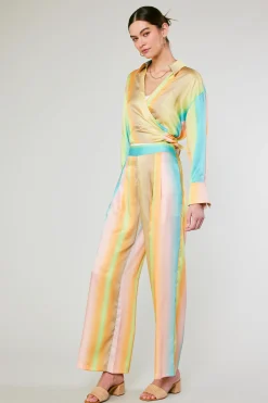 Current Air Prismatic Gradient Wide Leg Pants DESERTRAINBOW Hot
