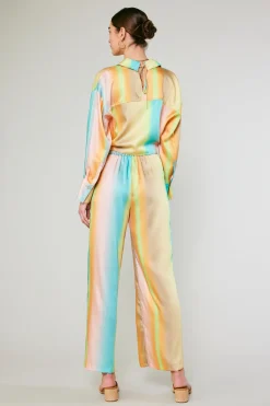 Current Air Prismatic Gradient Wide Leg Pants DESERTRAINBOW Hot