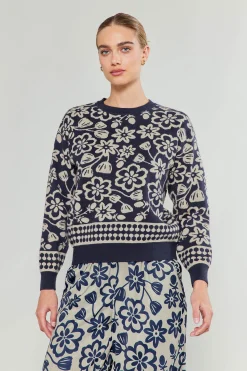 Current Air Pullover Floral Sweater BLUEMLT Online