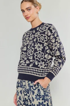 Current Air Pullover Floral Sweater BLUEMLT Online