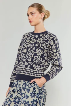 Current Air Pullover Floral Sweater BLUEMLT Online