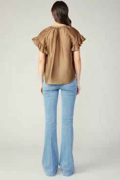 Current Air Raglan Sleeve Button Blouse LATTE Best