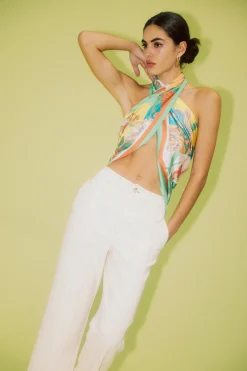 Current Air Recycled Signature Print Scarf FLORALCOLORBLOCK Best
