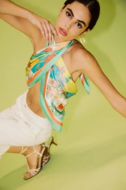 Current Air Recycled Signature Print Scarf FLORALCOLORBLOCK Best