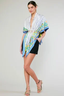 Current Air Recycled Signature Print Large Scarf TUSCANBLUECITRUS Online