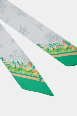 Current Air Recycled Signature Print Twilly Scarf TUSCANGREENCITRUS Outlet