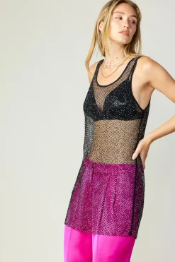 Current Air Rhinestone Mesh Tunic BLACK Online
