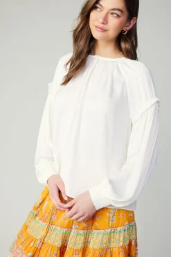 Current Air Rope Trim Neckline Blouse CREAM Hot