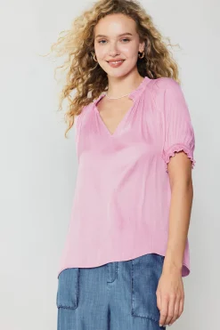Current Air Ruffled Cuff Blouse PASTELPINK New
