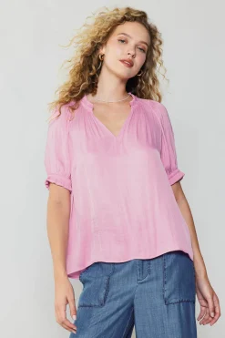 Current Air Ruffled Cuff Blouse PASTELPINK New