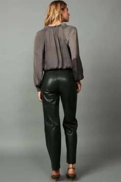 Current Air Ruffled Surplice Blouse TAUPEGREY Discount