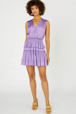 Current Air Ruffled Surplice Mini Dress DUSTYLILAC Best