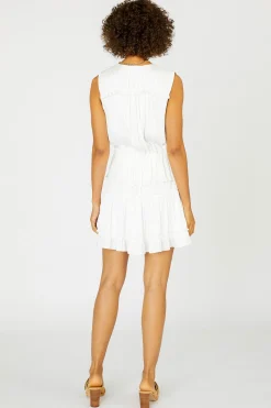 Current Air Ruffled Surplice Mini Dress WHITE Best