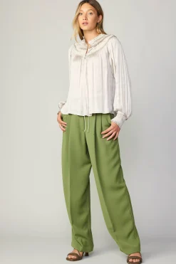 Current Air Ruffled Yoke Blouse ECRU New