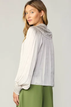 Current Air Ruffled Yoke Blouse ECRU New