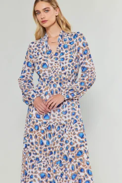 Current Air Sapphire Cenote Print Maxi Dress BLUEMLT Fashion