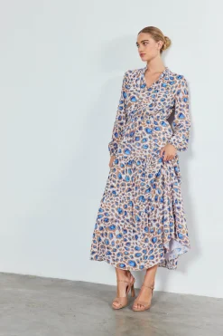 Current Air Sapphire Cenote Print Maxi Dress BLUEMLT Fashion