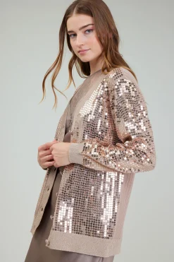 Current Air Sequin Jacket TAUPE New