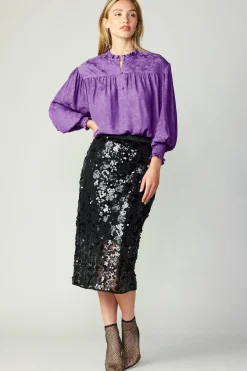 Current Air Sequin Pencil Skirt BLACK Clearance