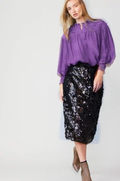 Current Air Sequin Pencil Skirt BLACK Clearance