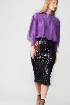 Current Air Sequin Pencil Skirt BLACK Clearance